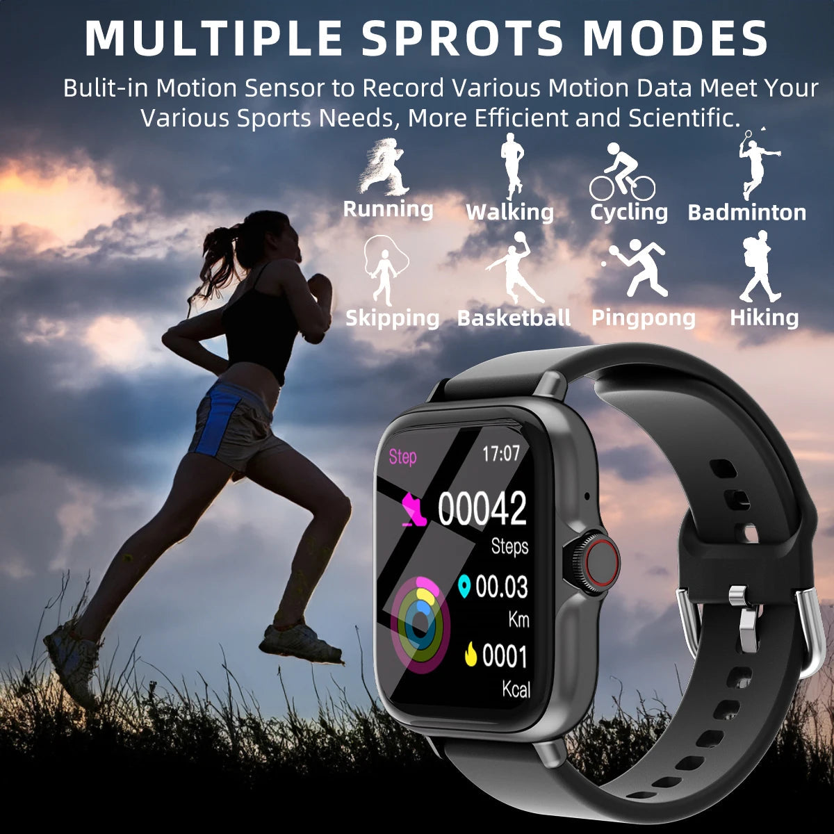 1.83" Waterproof Smartwatch - Calls, Fitness Tracking & Notifications