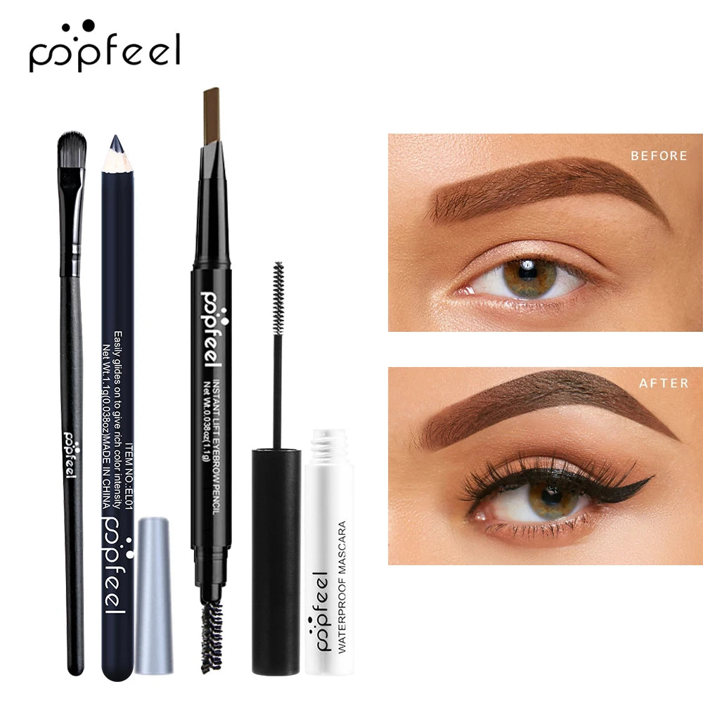 POPFEEL Complete Eye Makeup Set – Pro Eyeshadow Palette + Liners & Tools