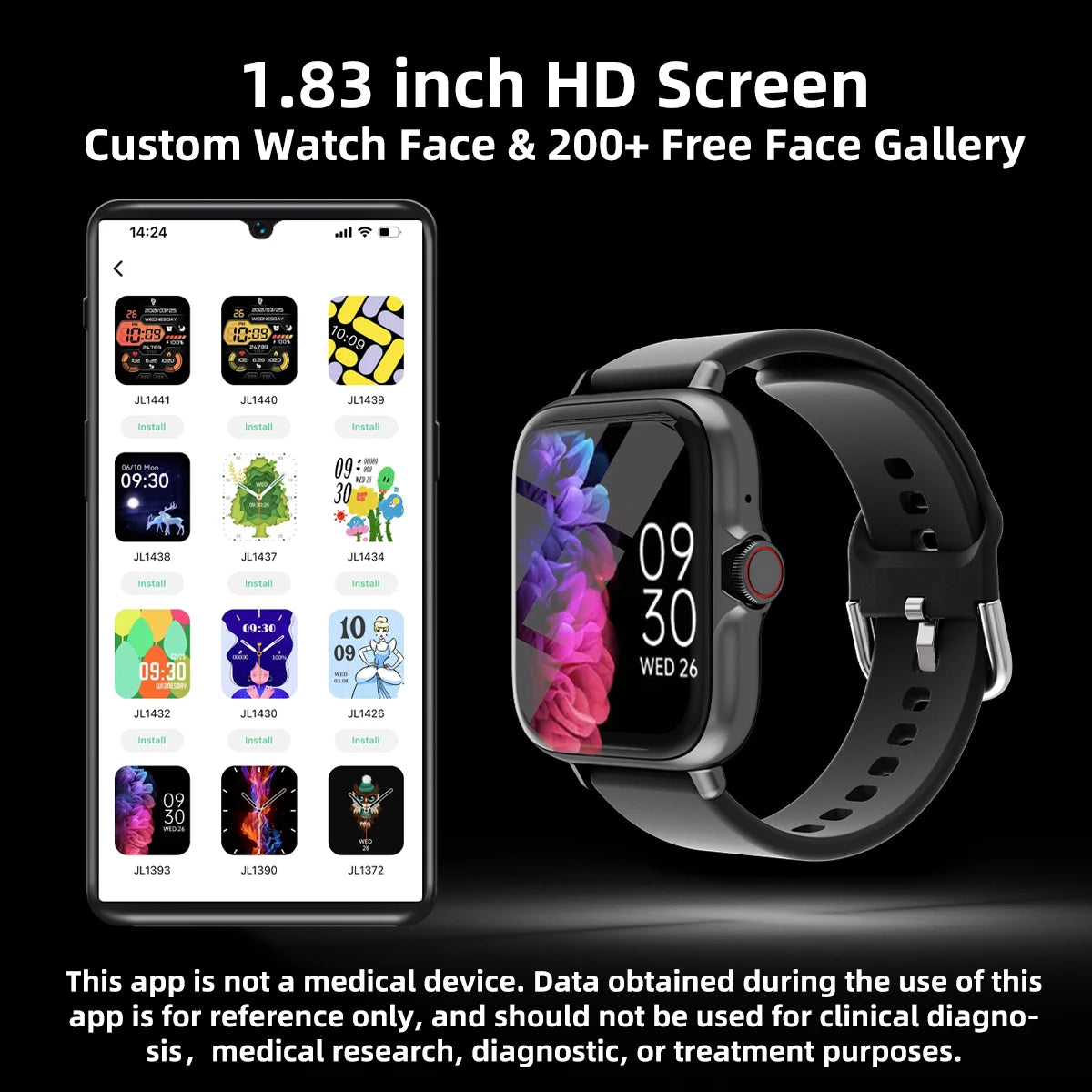1.83" Waterproof Smartwatch - Calls, Fitness Tracking & Notifications