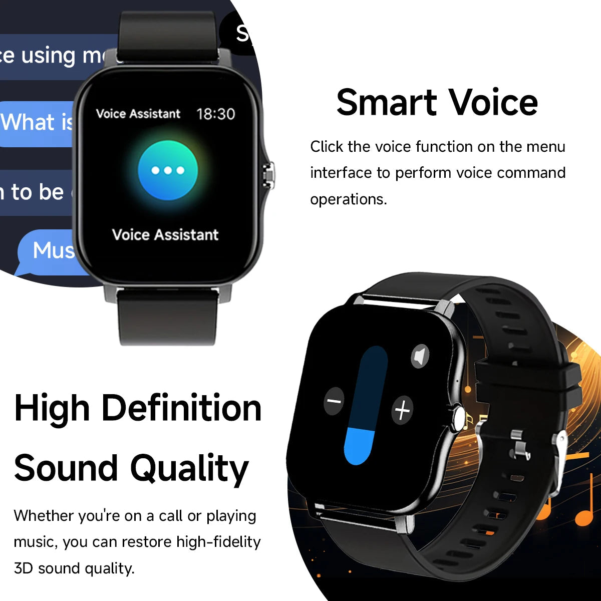 Bluetooth Smartwatch with 1.44" Display. Unisex Design