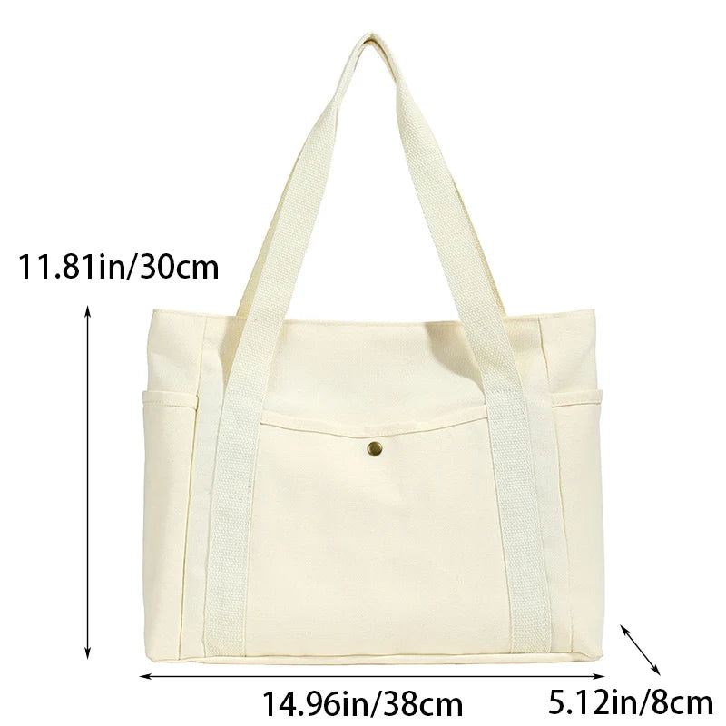 Large Canvas Tote Bag – Spacious & Stylish Carryall for Work, School & Shopping