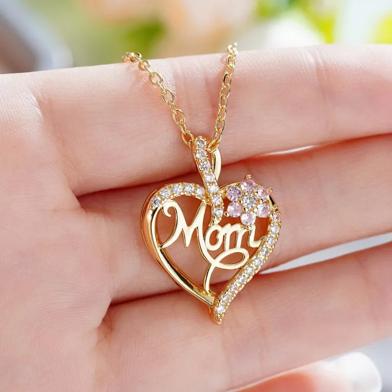 Huitan Mother's Day Necklace – Floral Pendant Jewelry for Mom