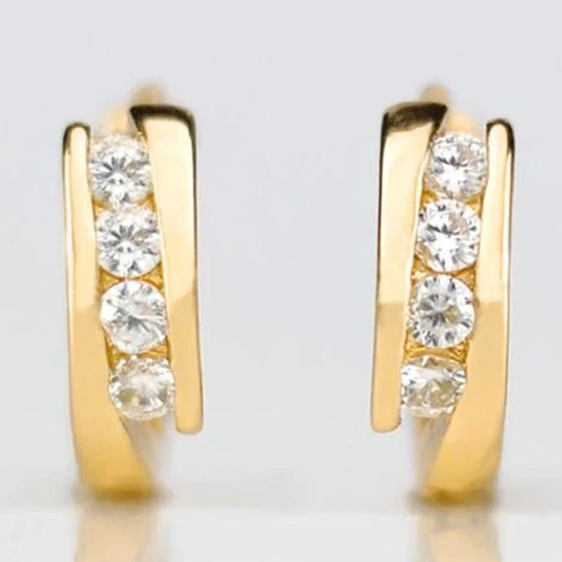 Huitan Gold Hoop Earrings – Versatile Everyday Circle Earrings for Women