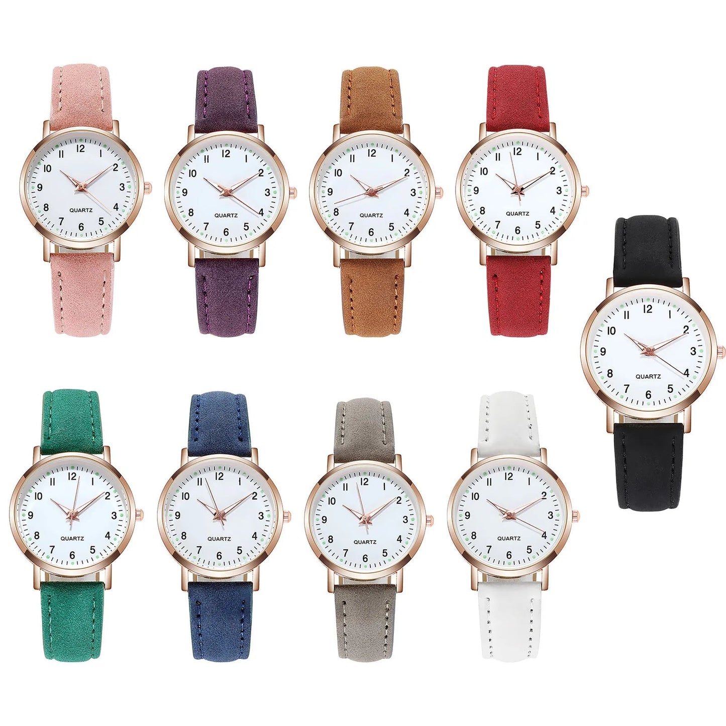 Elegant Leather Strap Watch for Women – Fashion Analog Quartz Timepiece