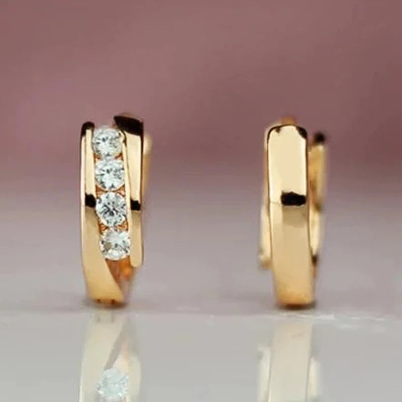 Huitan Gold Hoop Earrings – Versatile Everyday Circle Earrings for Women