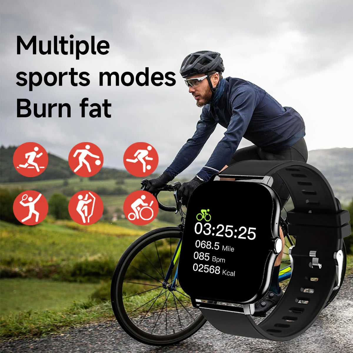 Bluetooth Smartwatch with 1.44" Display. Unisex Design