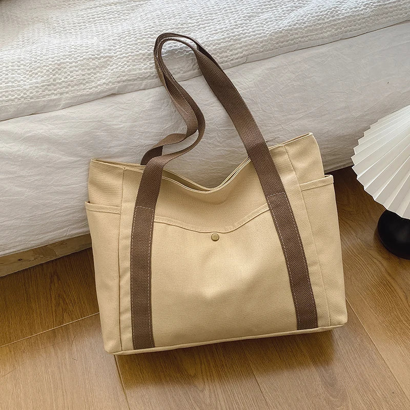 Large Canvas Tote Bag – Spacious & Stylish Carryall for Work, School & Shopping