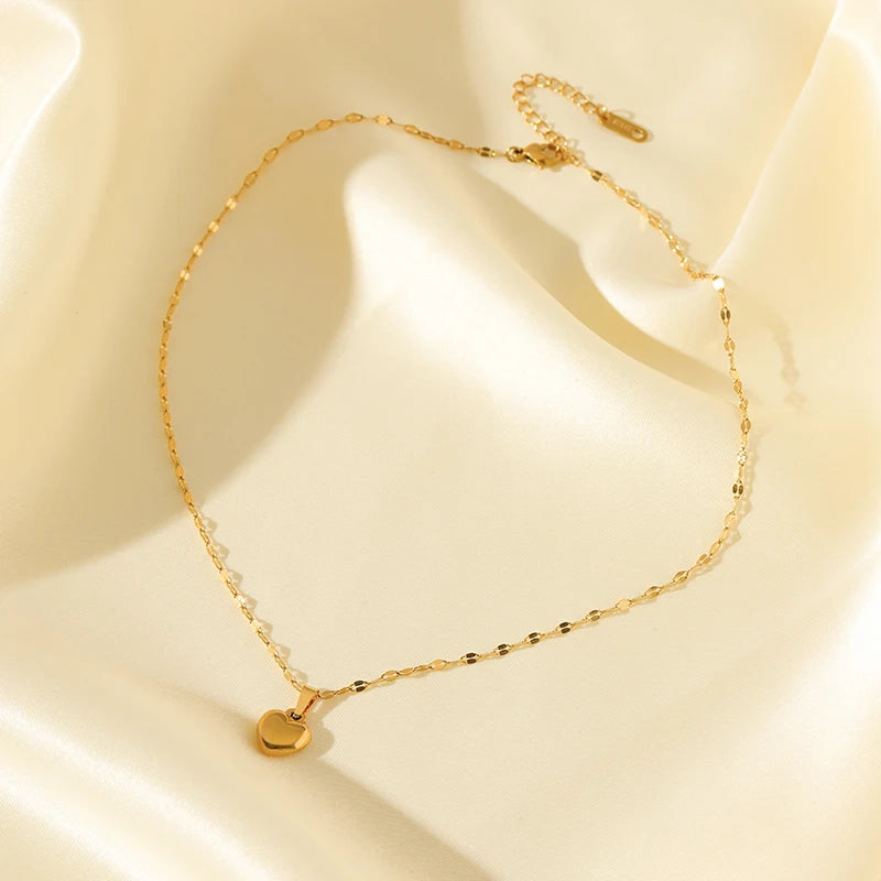 EILIECK 316L Stainless Steel Heart Jewelry Set - 18K Gold Plated & Waterproof