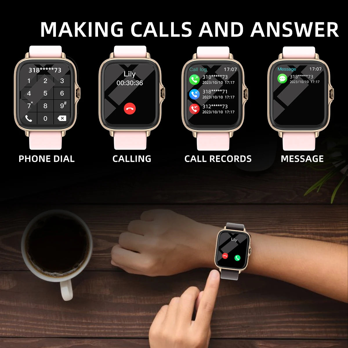 1.83" Waterproof Smartwatch - Calls, Fitness Tracking & Notifications