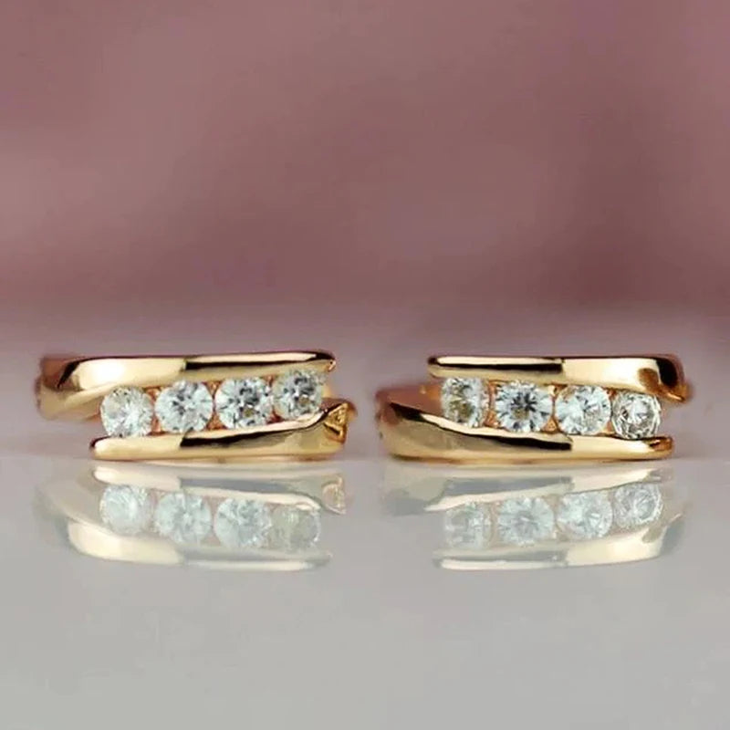 Huitan Gold Hoop Earrings – Versatile Everyday Circle Earrings for Women