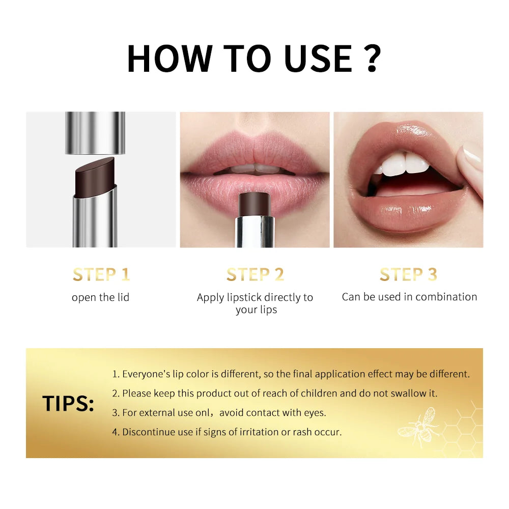 Black Honey Lipstick - Moisturizing Lip Plumper with Long-Lasting Color