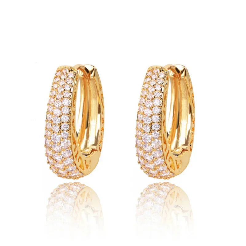 RAKOL Gold Hoop Earrings with CZ Stones