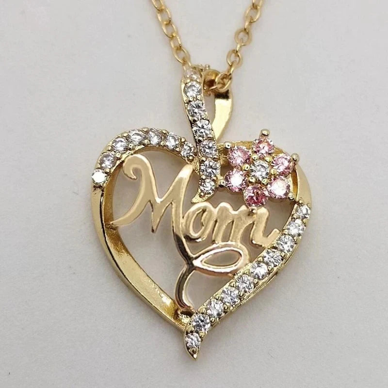 Huitan Mother's Day Necklace – Floral Pendant Jewelry for Mom