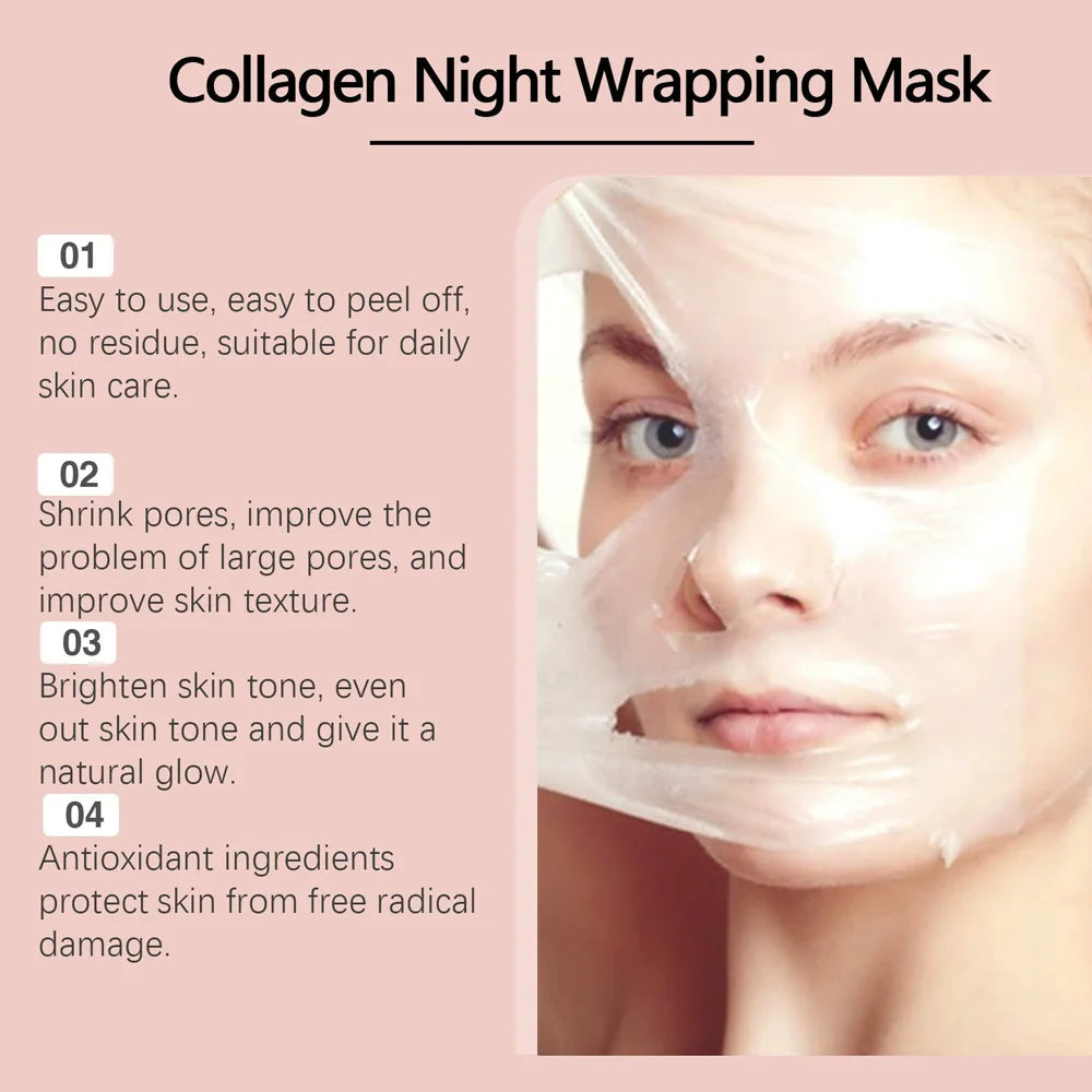 Korean Collagen Overnight Wrapping Mask – Deep Hydration Peel-Off Treatment
