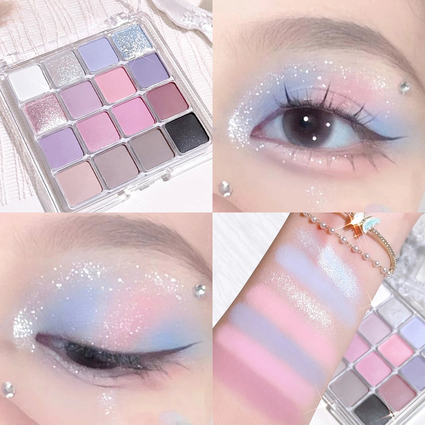 16-Color Sunset Magic Eyeshadow Palette - Pearl & Matte Earth Tones