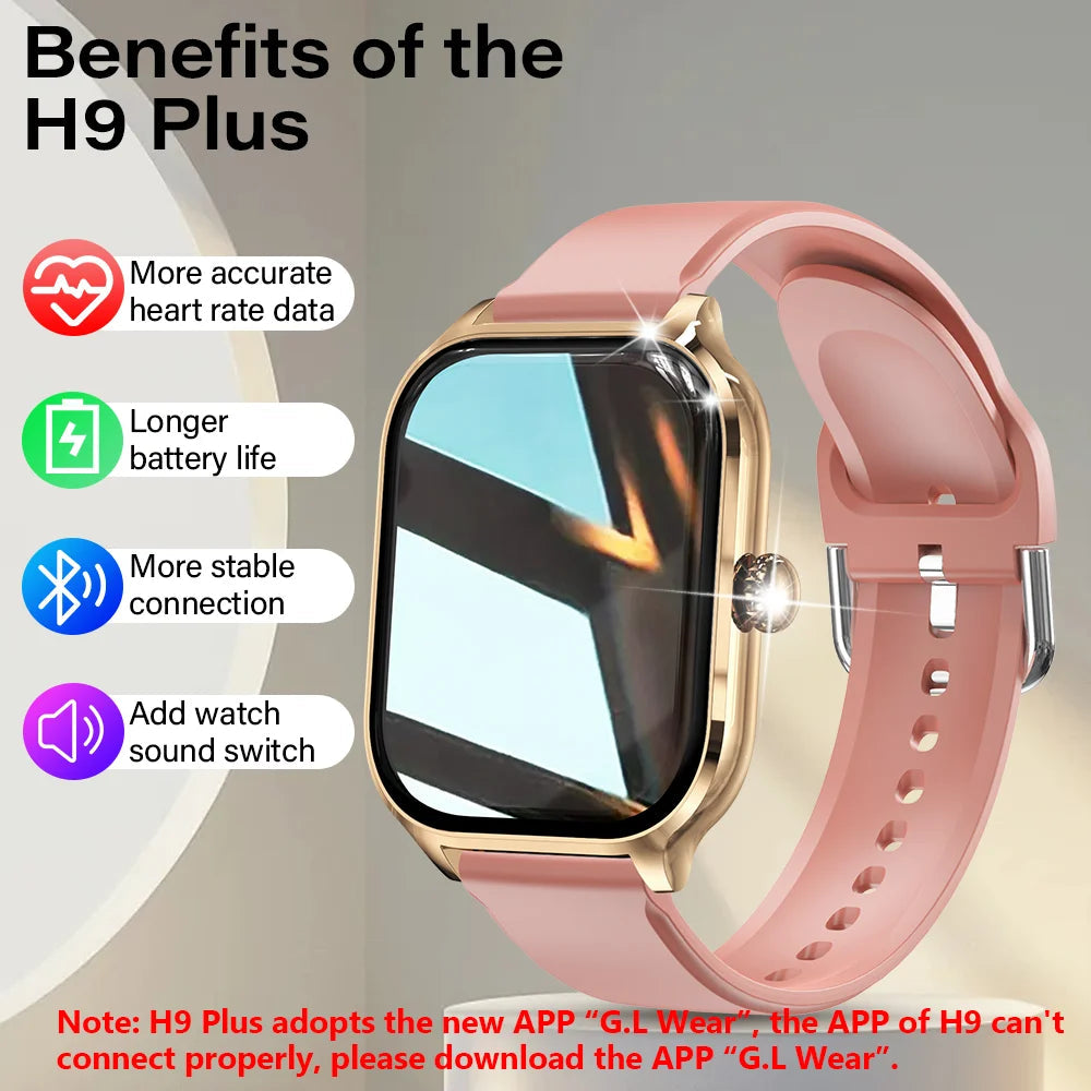 H9 Smart Watch – 2.01" HD Display, Call & Message Alerts, Multi-Sport Modes