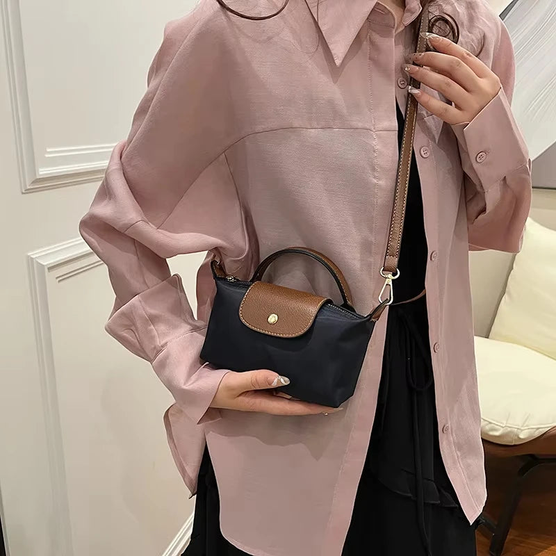 2025 Mini Dumpling Handbag - High-End Nylon Shoulder & Crossbody Phone Bag for Women