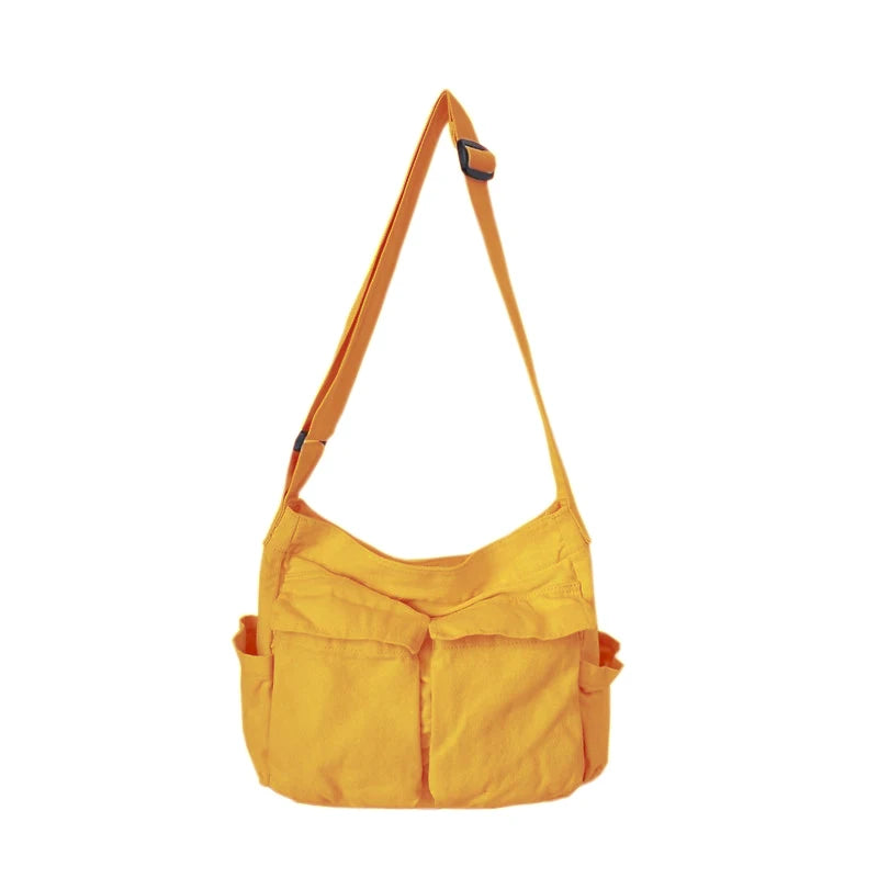 Vintage Canvas Shoulder Bag – Women’s Casual Crossbody Tote & Messenger Purse