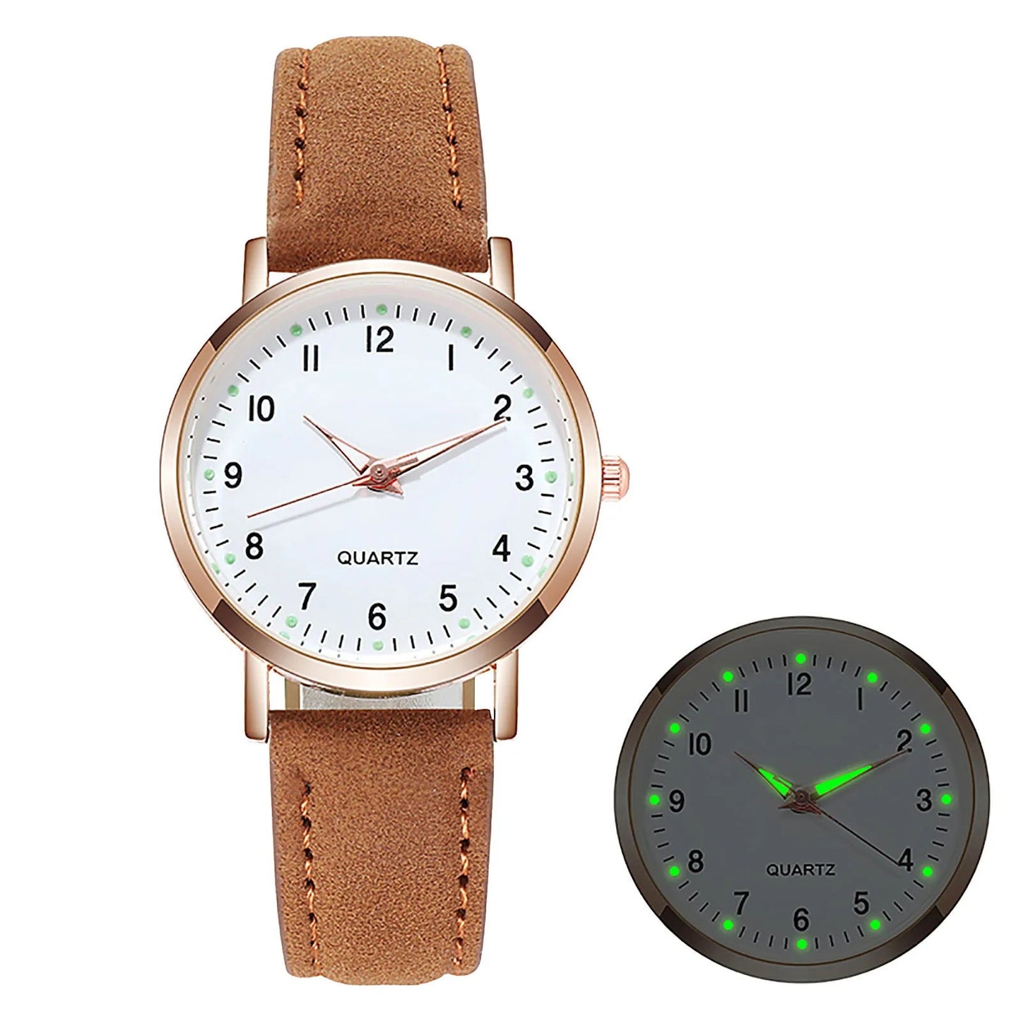 Elegant Leather Strap Watch for Women – Fashion Analog Quartz Timepiece