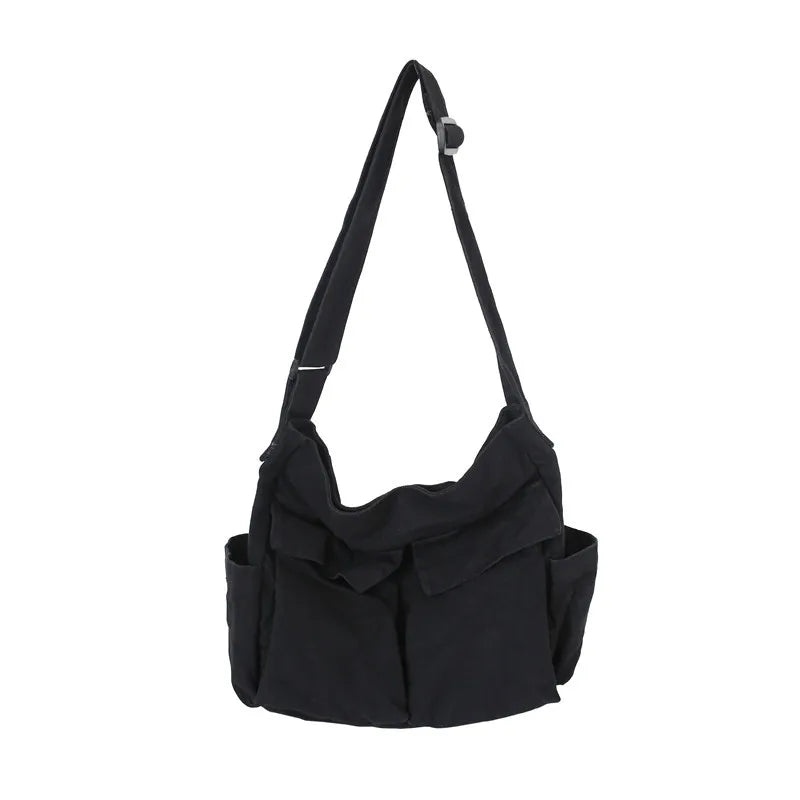 Vintage Canvas Shoulder Bag – Women’s Casual Crossbody Tote & Messenger Purse