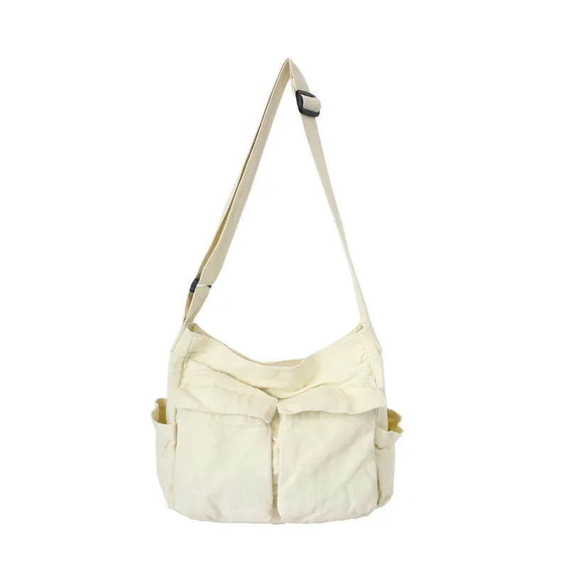 Vintage Canvas Shoulder Bag – Women’s Casual Crossbody Tote & Messenger Purse