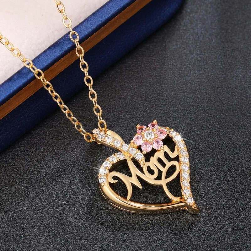 Huitan Mother's Day Necklace – Floral Pendant Jewelry for Mom