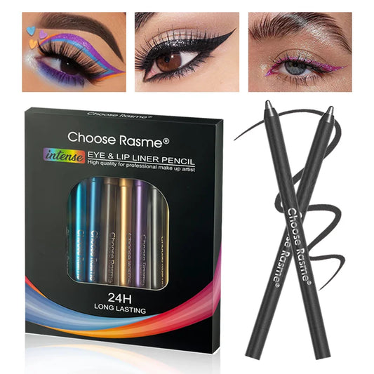 12-Color Glitter & Shimmer Eyeliner Set - Long-Wearing Blue Tones