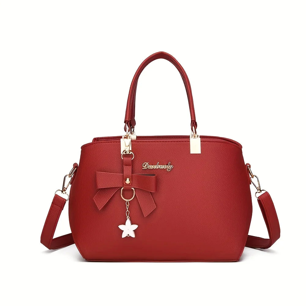 Elegant Bowknot Shoulder Bag - Multi-Compartment Handbag for Work, Parties & Daily Use