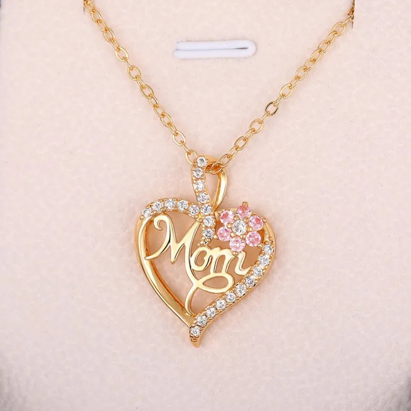 Huitan Mother's Day Necklace – Floral Pendant Jewelry for Mom