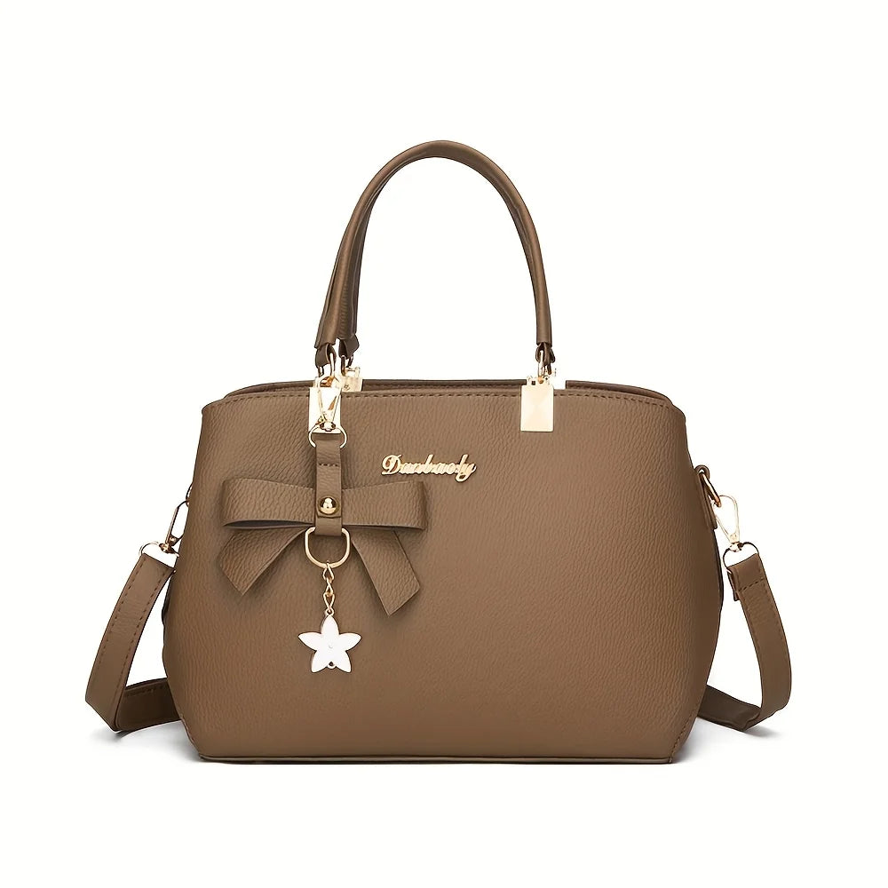 Elegant Bowknot Shoulder Bag - Multi-Compartment Handbag for Work, Parties & Daily Use