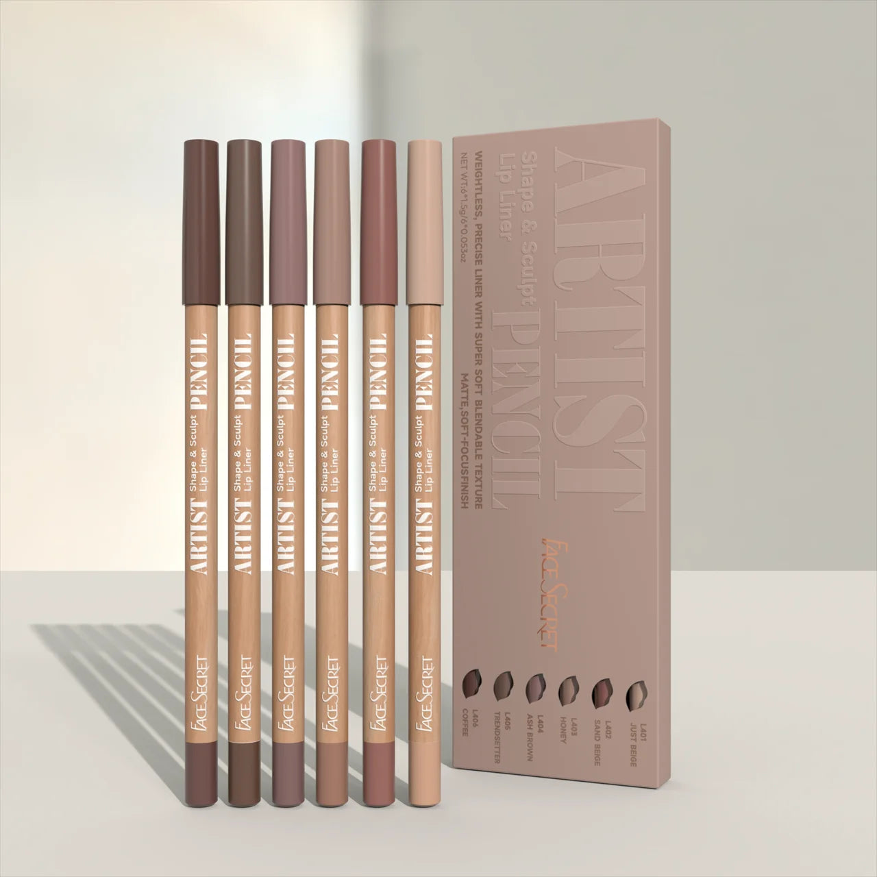 Face Secret Artist Lip Liner Pencil Set – Weightless, Sculpt & Define