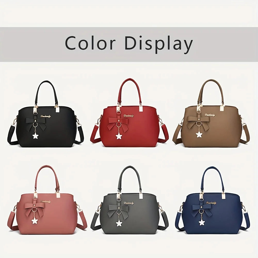 Elegant Bowknot Shoulder Bag - Multi-Compartment Handbag for Work, Parties & Daily Use