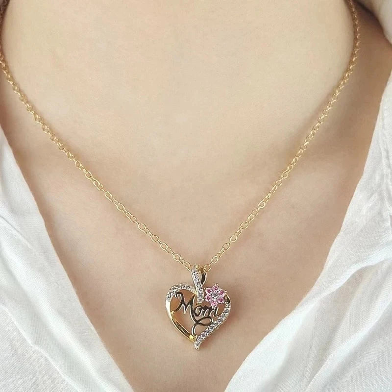 Huitan Mother's Day Necklace – Floral Pendant Jewelry for Mom