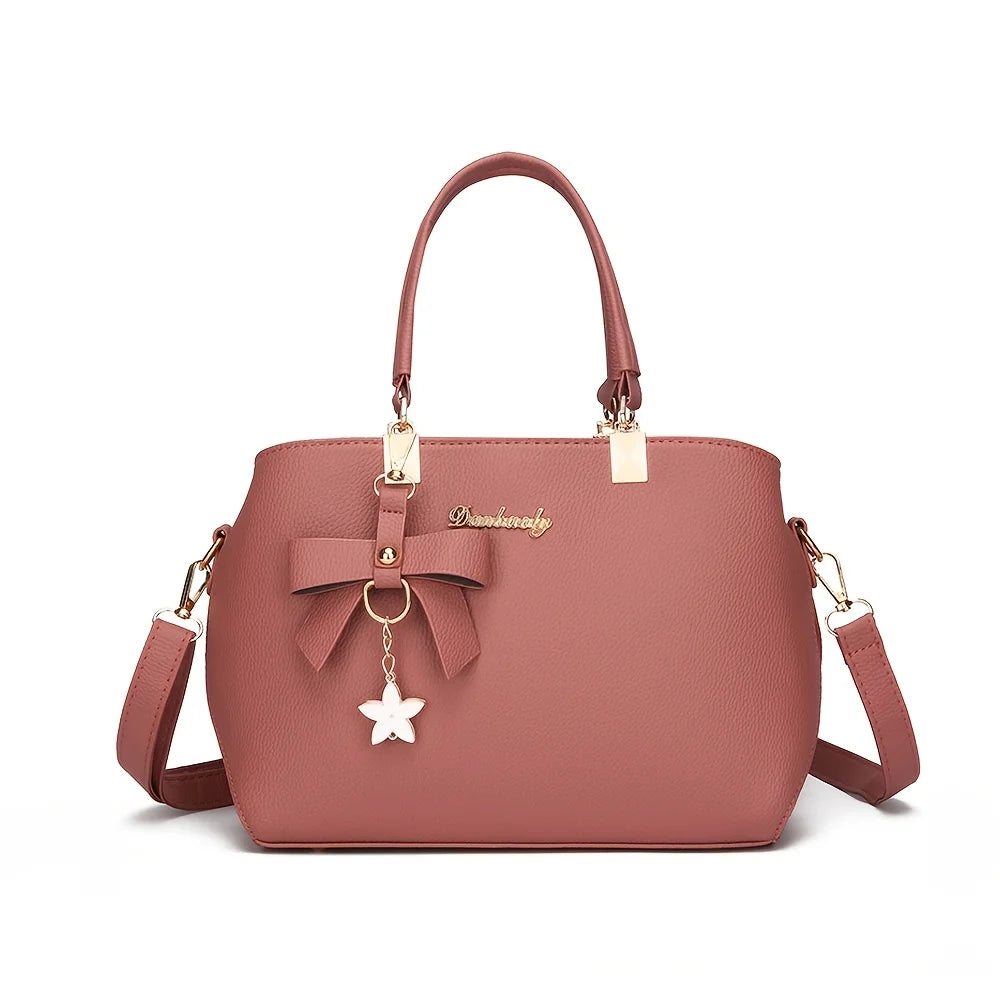 Elegant Bowknot Shoulder Bag - Multi-Compartment Handbag for Work, Parties & Daily Use