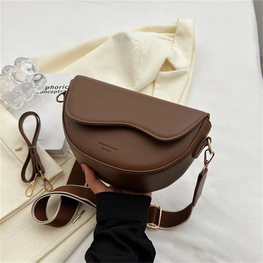 2025 Vintage Saddle Crossbody Bag – PU Leather Underarm Shoulder Bag for Women