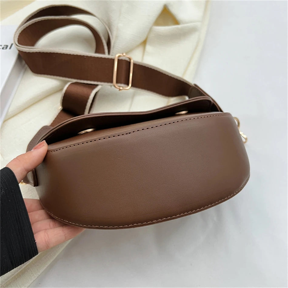 2025 Vintage Saddle Crossbody Bag – PU Leather Underarm Shoulder Bag for Women