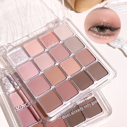 16-Color Sunset Magic Eyeshadow Palette - Pearl & Matte Earth Tones