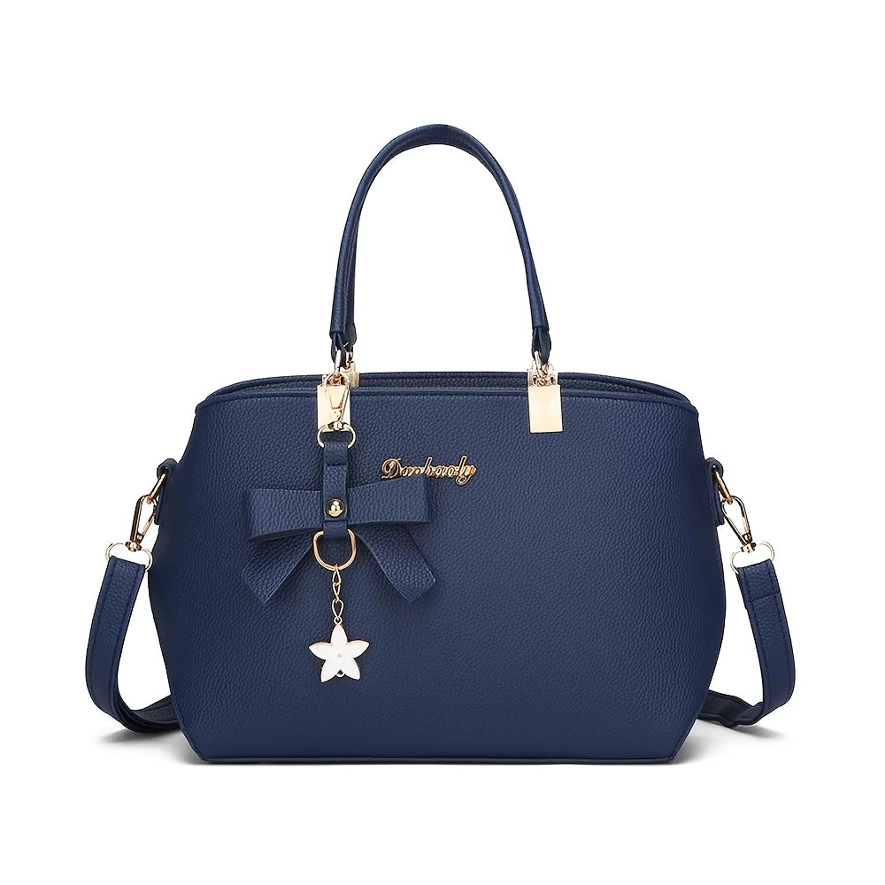 Elegant Bowknot Shoulder Bag - Multi-Compartment Handbag for Work, Parties & Daily Use