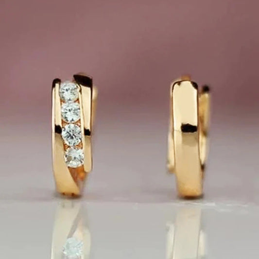 Huitan Gold Hoop Earrings – Versatile Everyday Circle Earrings for Women