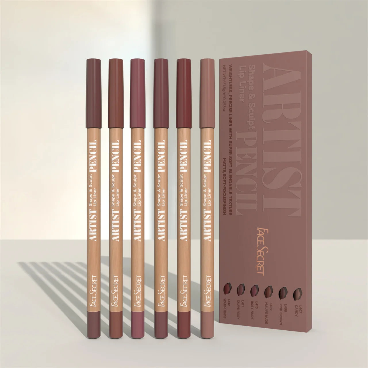 Face Secret Artist Lip Liner Pencil Set – Weightless, Sculpt & Define