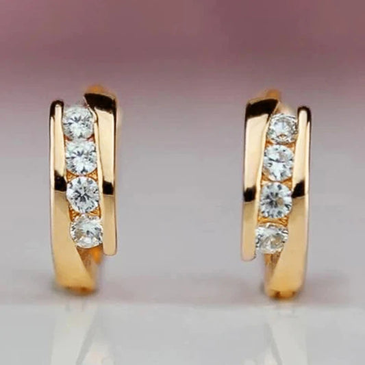 Huitan Gold Hoop Earrings – Versatile Everyday Circle Earrings for Women