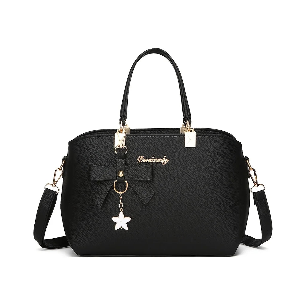 Elegant Bowknot Shoulder Bag - Multi-Compartment Handbag for Work, Parties & Daily Use