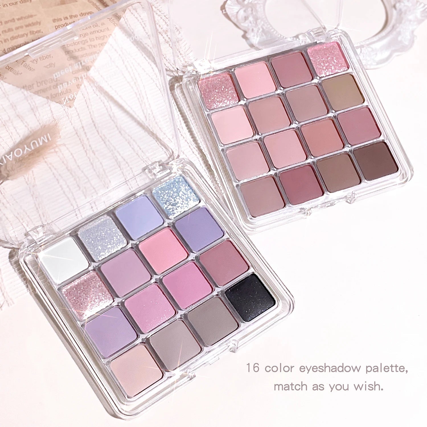 16-Color Sunset Magic Eyeshadow Palette - Pearl & Matte Earth Tones