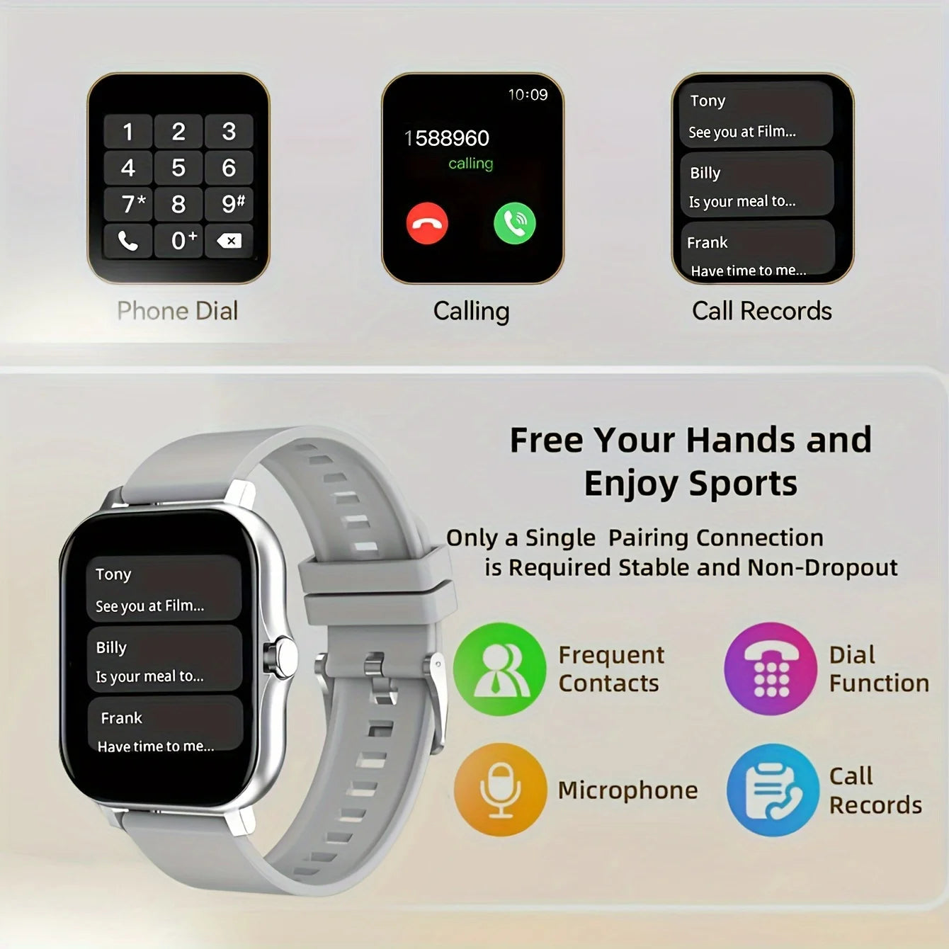 1.83" Bluetooth Smartwatch – Voice Assistant & Fitness Tracker