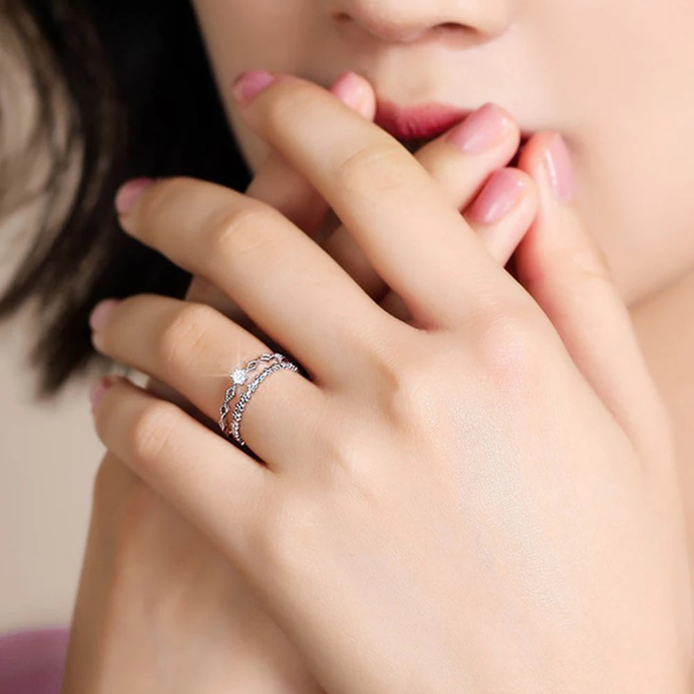 Huitan Adjustable Floral Rings for Women