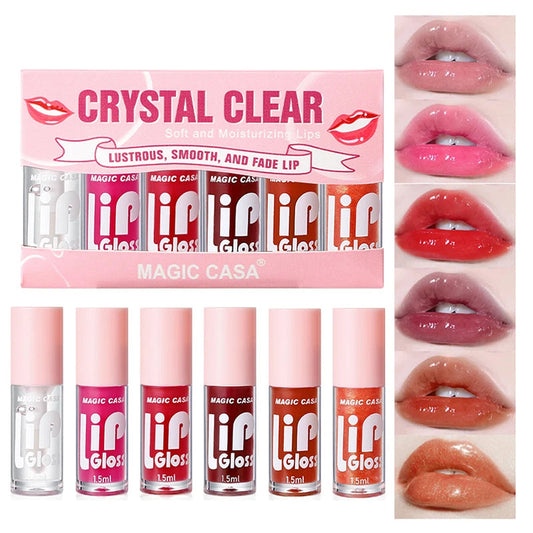 MAGIC CASA 6-Piece Jelly Lip Oil Set – Plumping & Hydrating Gloss