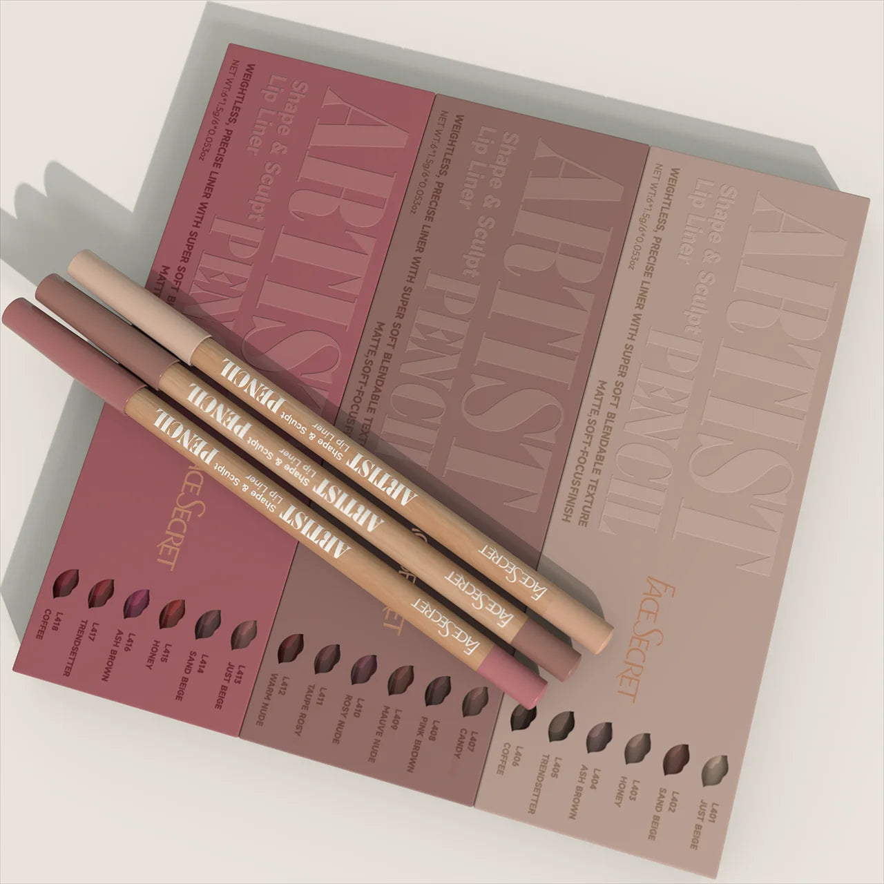 Face Secret Artist Lip Liner Pencil Set – Weightless, Sculpt & Define