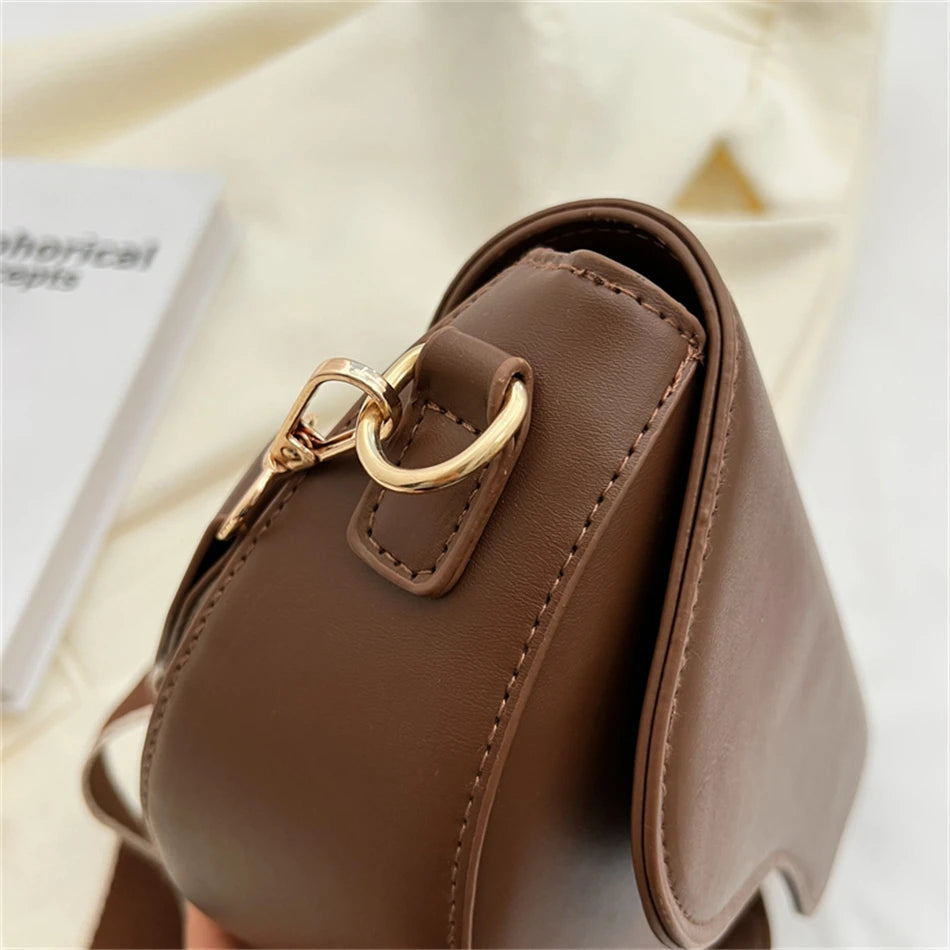 2025 Vintage Saddle Crossbody Bag – PU Leather Underarm Shoulder Bag for Women