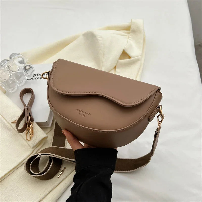 2025 Vintage Saddle Crossbody Bag – PU Leather Underarm Shoulder Bag for Women