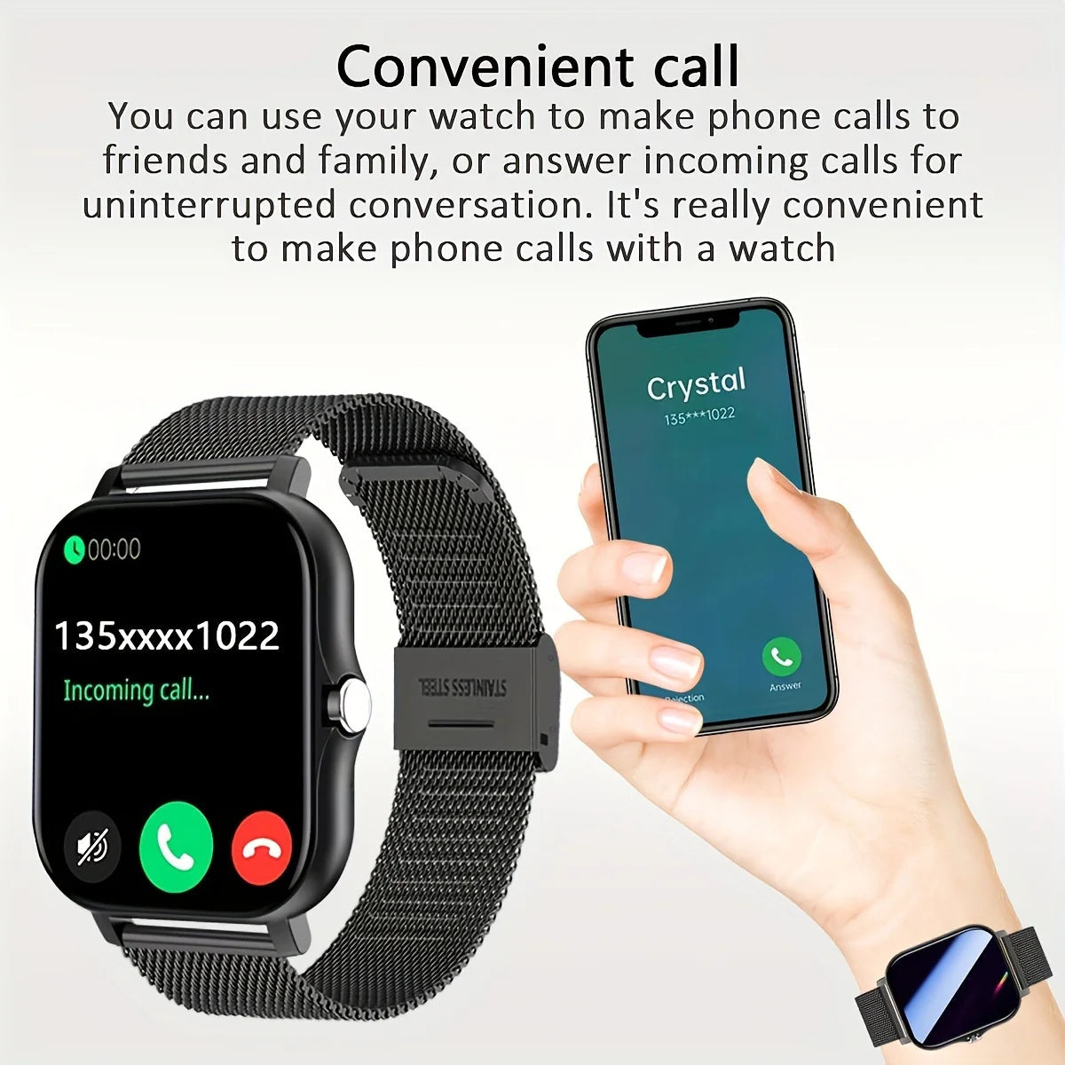 1.83" Bluetooth Smartwatch – Voice Assistant & Fitness Tracker